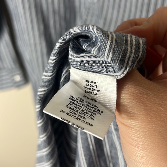 (SOLD) Nili Lotan Raven Shirt Dress Midi Stripe Dress - Picture 7 of 11